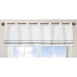 Sweet Jojo Designs White and Gray Hotel Collection Window Curtain Valance