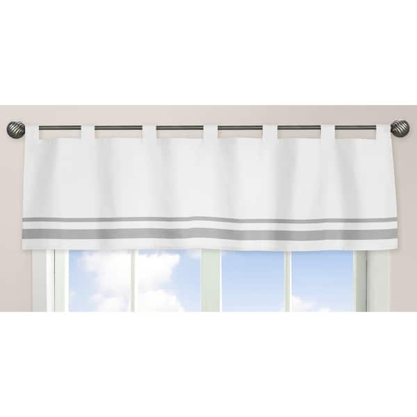 slide 1 of 1, Sweet Jojo Designs White and Gray Hotel Collection Window Curtain Valance