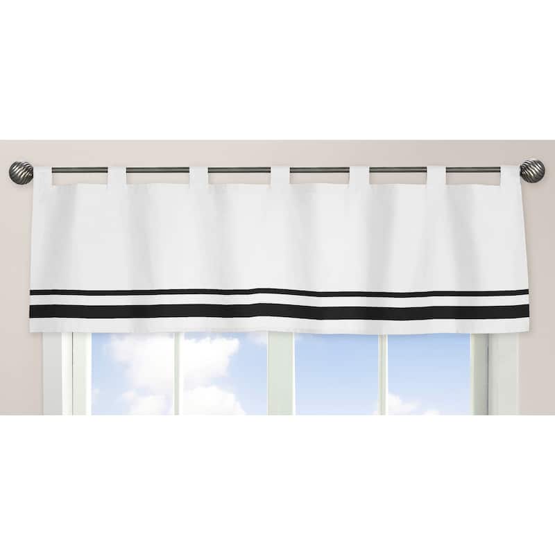 Sweet Jojo Designs White and Black Hotel Collection Window Curtain Valance