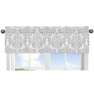 Sweet JoJo Designs Skylar Collection Fabric Damask-print Window Curtain Valance