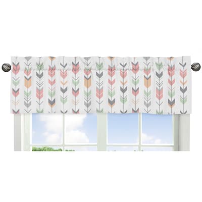 Sweet Jojo Designs Coral and Mint Mod Arrow Collection Window Curtain Valance