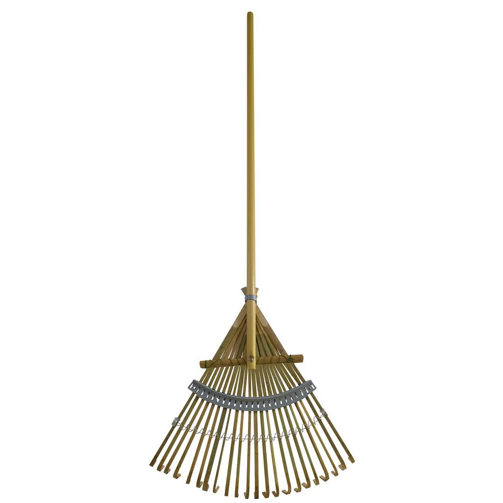 Flexrake CFP18 18-inch Deluxe Reinforced Bamboo Rake with48-inch Hardwood Handle
