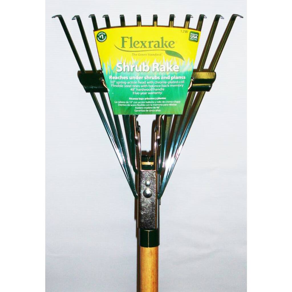 Flexrake 12W 4-foot Twelve Tine Hardwood Handle Shrub Rake