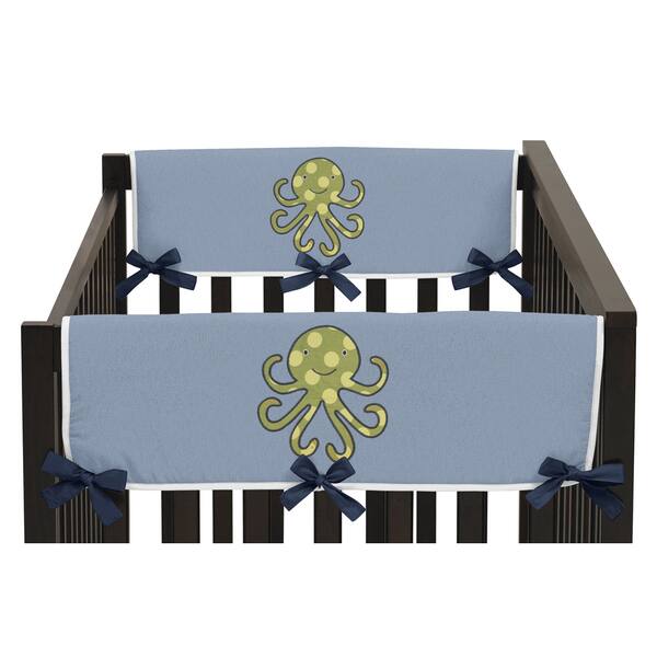Sweet Jojo Designs Ocean Blue Collection 2piece Side Crib Rail Guard