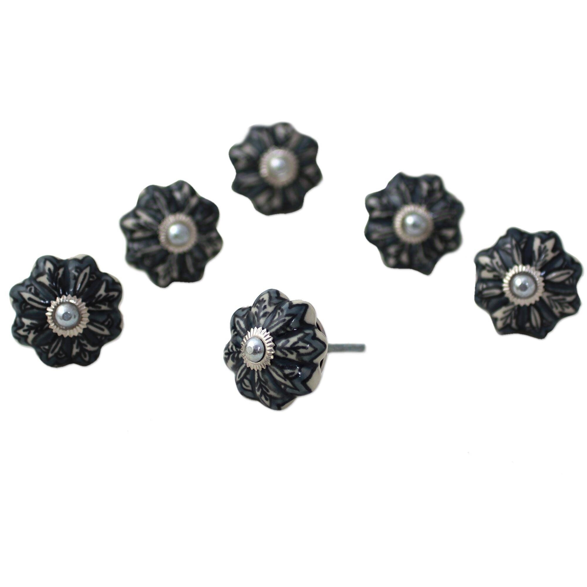 Shop Handmade Flower Harmony Ceramic Cabinet Knobs Set Of 6