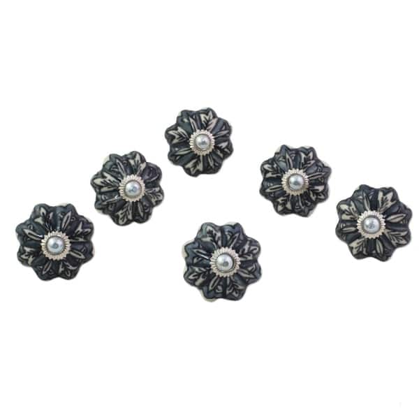 Shop Handmade Flower Harmony Ceramic Cabinet Knobs Set Of 6