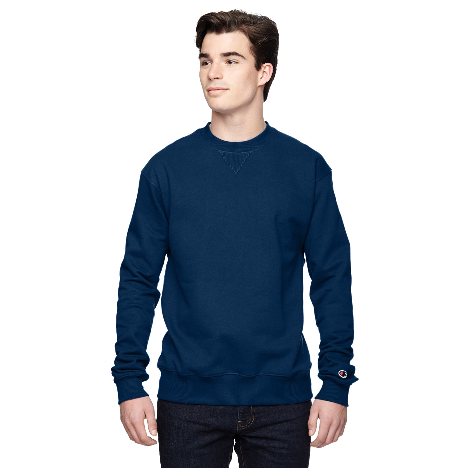 mens navy blue crew neck sweater