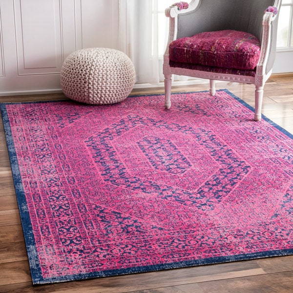 Shop nuLOOM Vintage Persian Distressed Pink Rug (4' x 6') 4' x 6