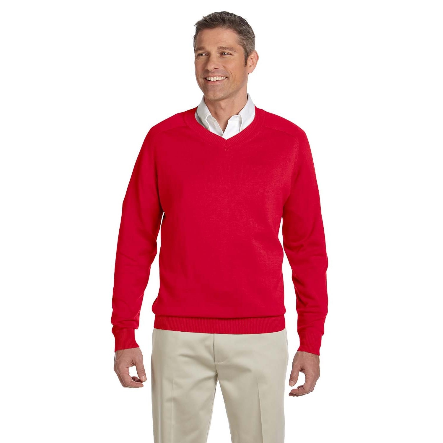 V-Neck Men's Red Sweater - Overstock 