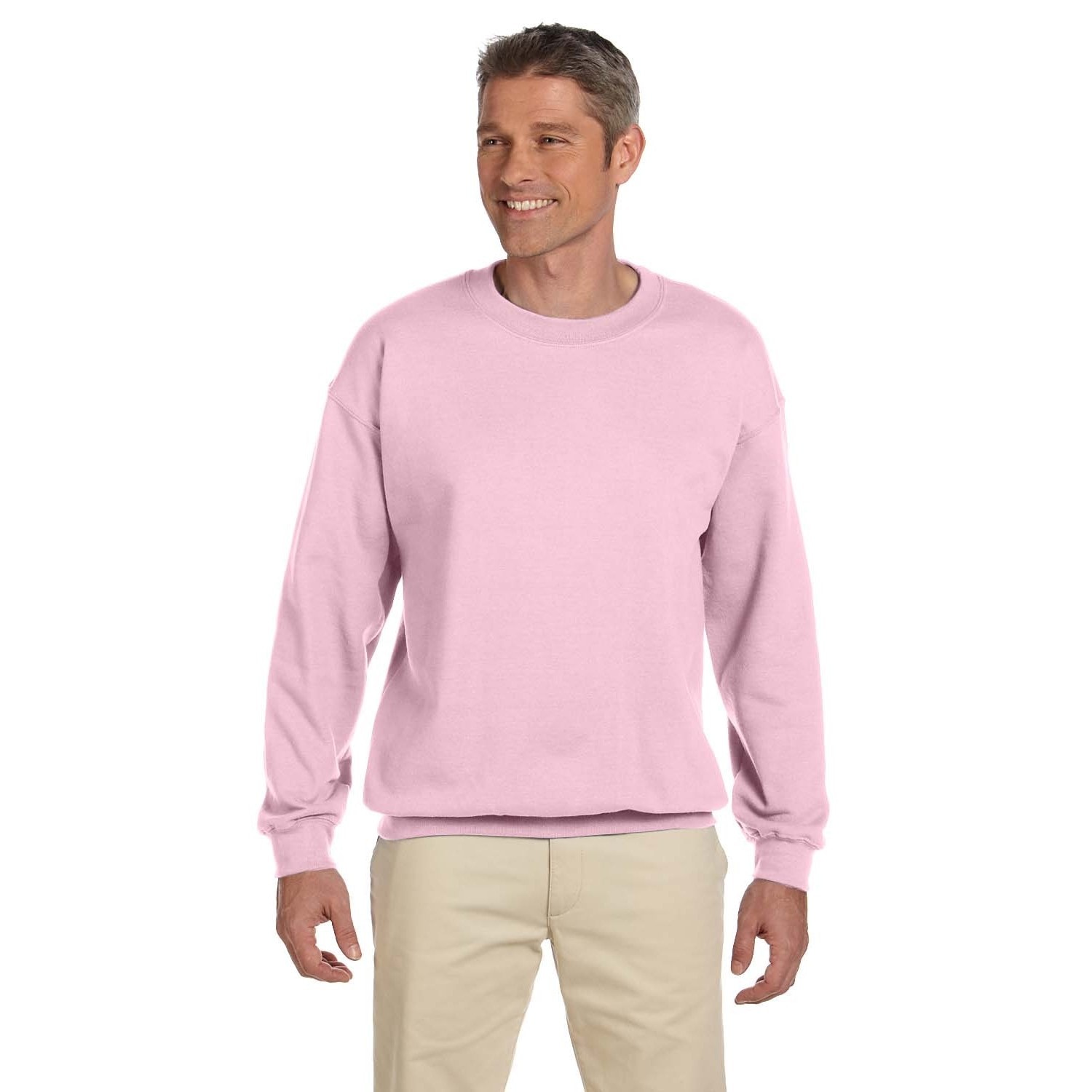 men's pink crew neck sweater