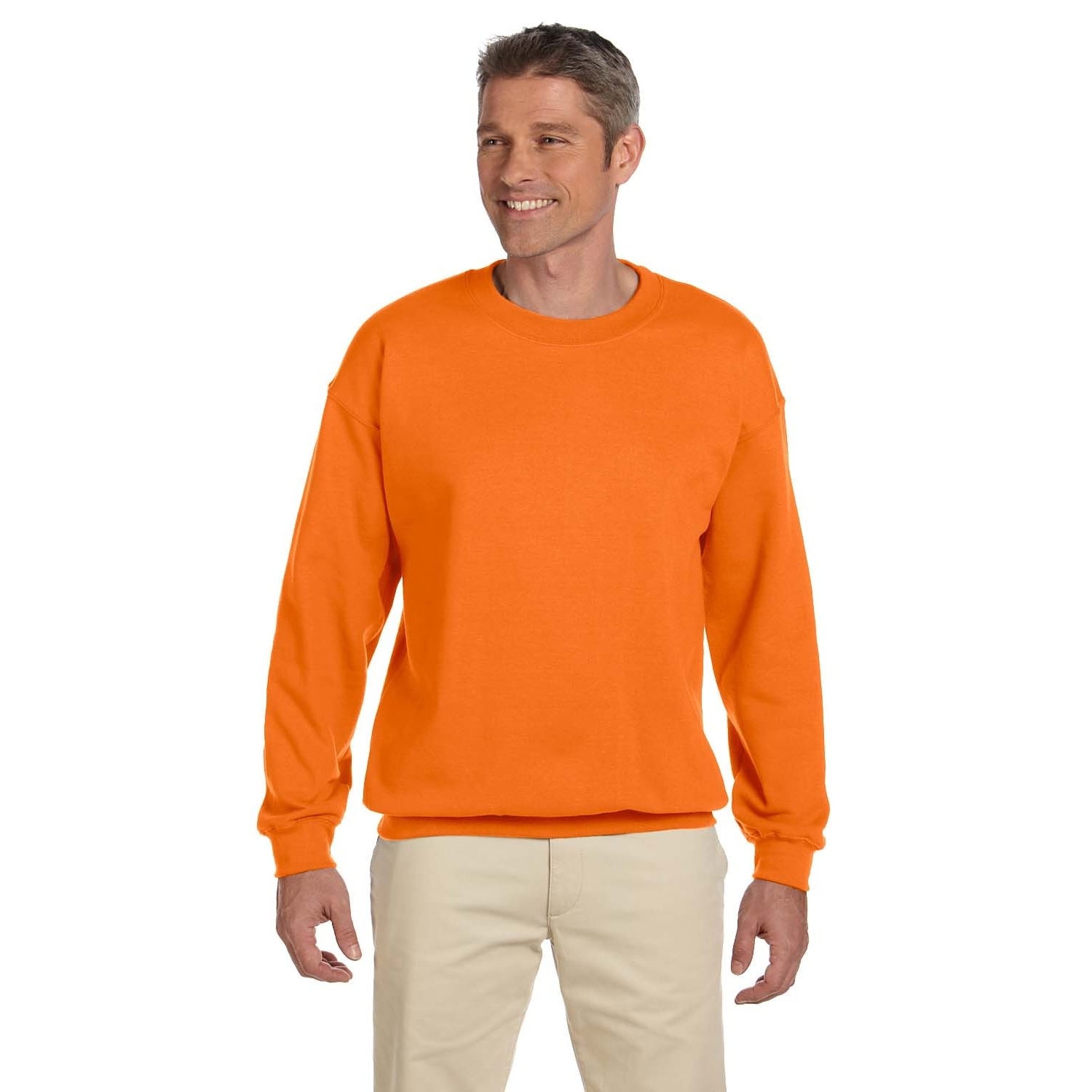 orange crew neck sweater mens