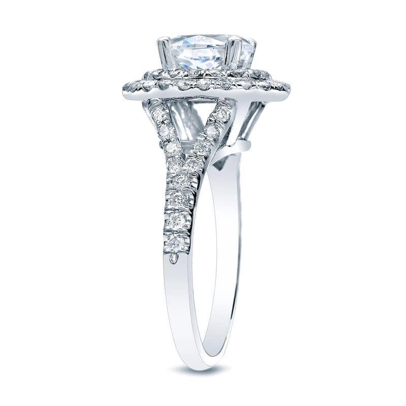 Auriya Platinum 1 5/8ctw Double Halo Diamond Engagement Ring (H-I, SI1-SI2)