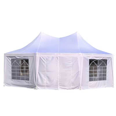 Outsunny 22' x 16' Large UV Resistant Octagonal 8-Wall Party Canopy Gazebo Tent With Removable Side Walls