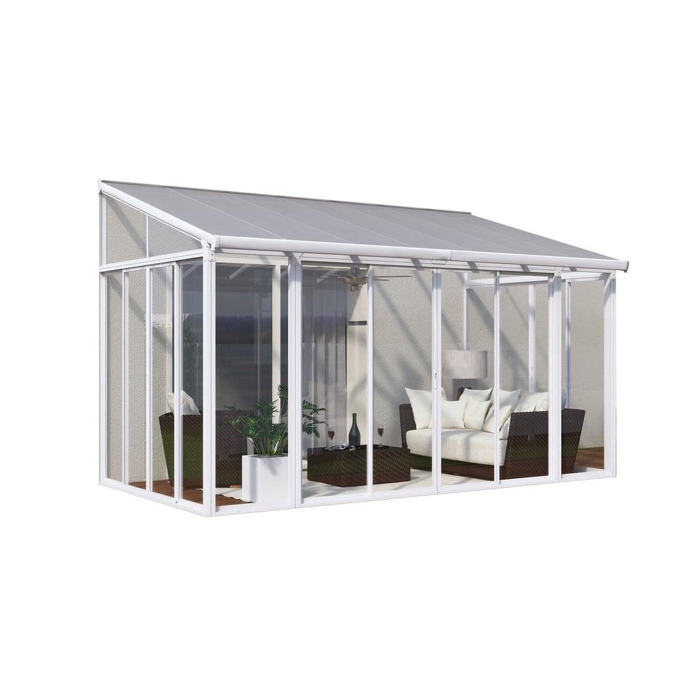 SanRemo 10 ft. White/White Sunroom, Patio Enclosure and Solarium