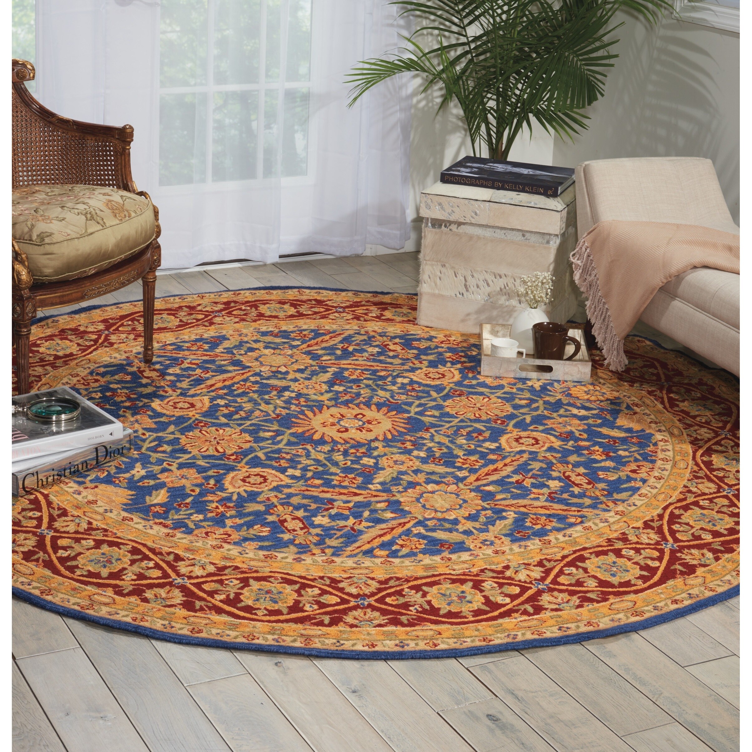 Nourison 16th Century Navy Area Rug (8' Round) - 8' Round