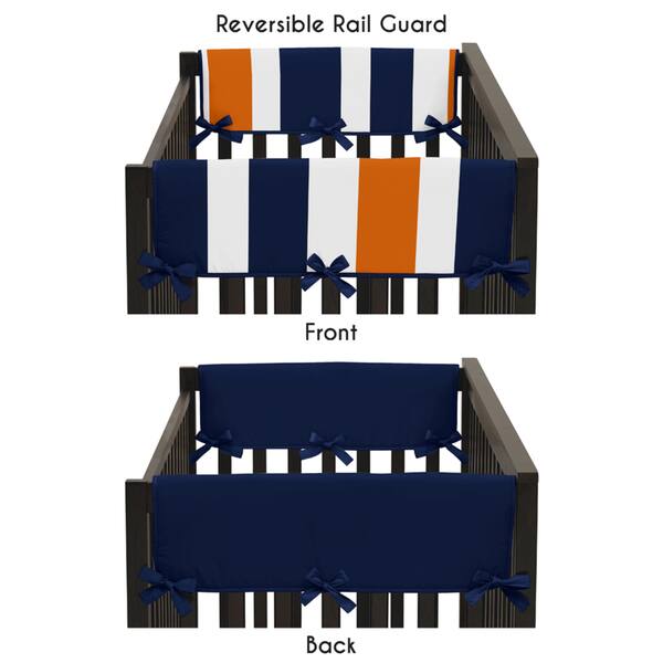 Sweet Jojo Designs Side Crib Rail Guard Covers for the Navy Blue and