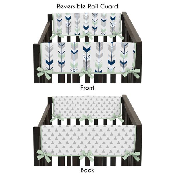 Sweet Jojo Designs Grey and Mint Mod Arrow Collection Side Cribrail