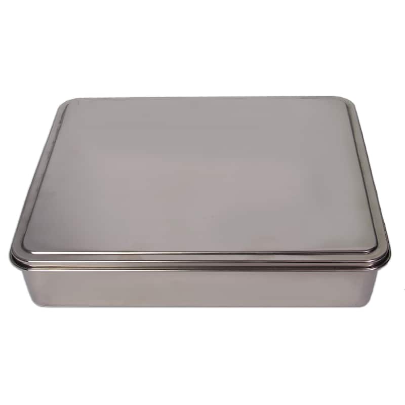 YBM Home Stainless Steel Covered Cake Pan - Silver