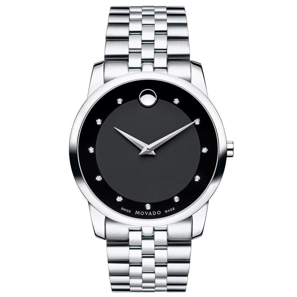 movado classic museum stainless steel watch