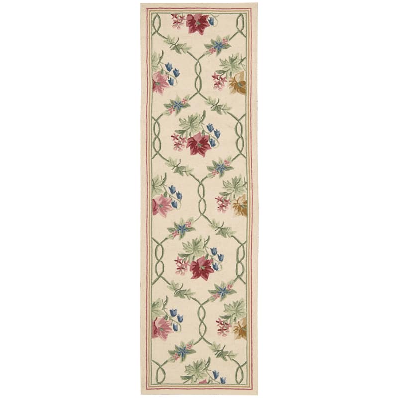 Nourison Lattice Victorian Shabby Chic Floral Area Rug - 2'3" x 8' Runner - Cream - Runner/Rectangle