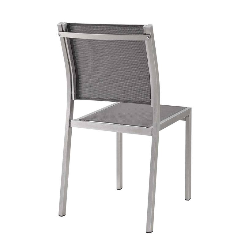 Modway Shore Aluminum Mesh Outdoor Patio Dining Accent Side Chair