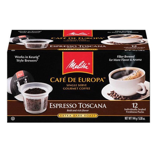 Melitta Single Cup Coffee for KCup Brewers, Cafe de Europa Espresso