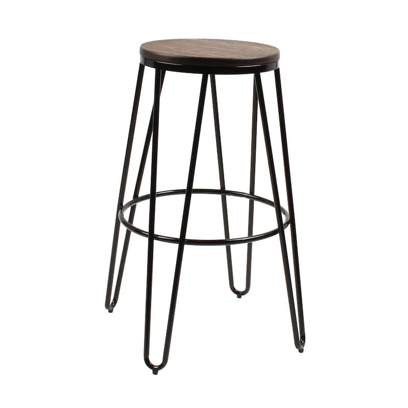 Carbon Loft Hall Wood and Metal Bar Stools (Set of 4)