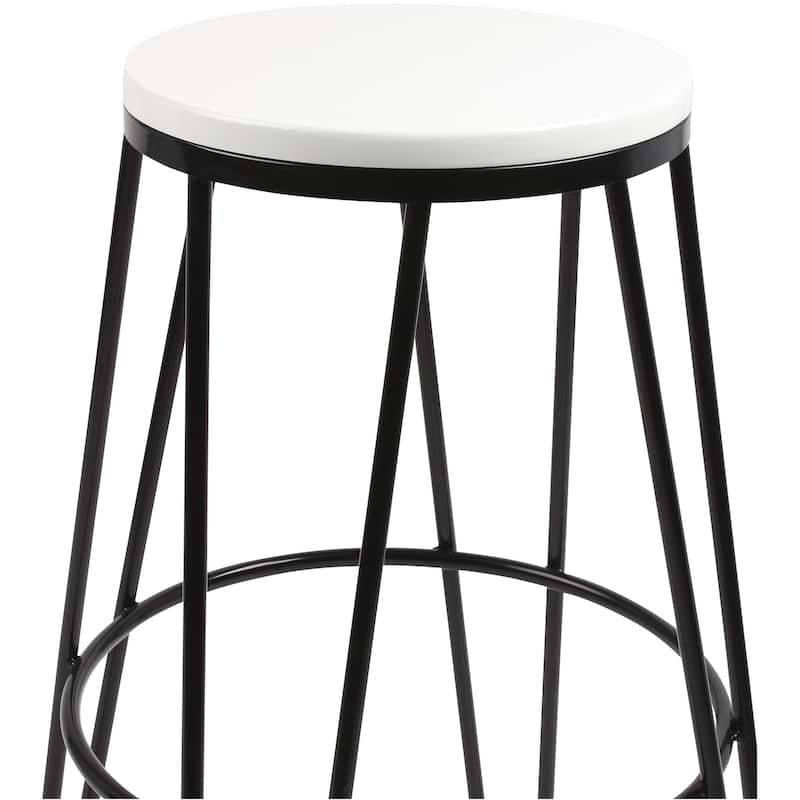 Carbon Loft Hall Wood and Metal Bar Stools (Set of 4)