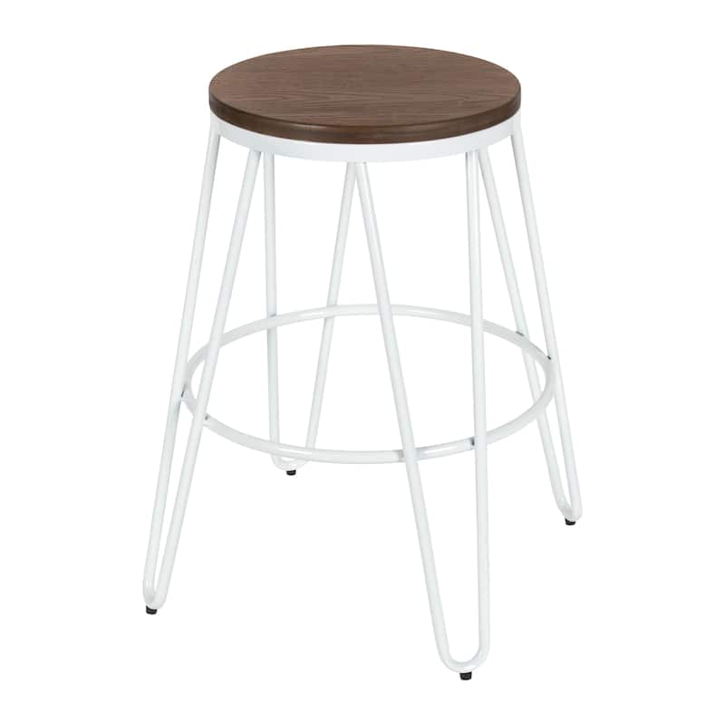Carbon Loft Hall Wood and Metal Bar Stools (Set of 4)