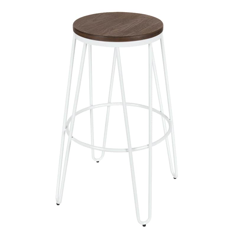 Carbon Loft Hall Wood and Metal Bar Stools (Set of 4)
