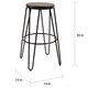 preview thumbnail 53 of 63, Carbon Loft Hall Wood and Metal Bar Stools (Set of 4)
