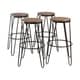 preview thumbnail 3 of 63, Carbon Loft Hall Wood and Metal Bar Stools (Set of 4)