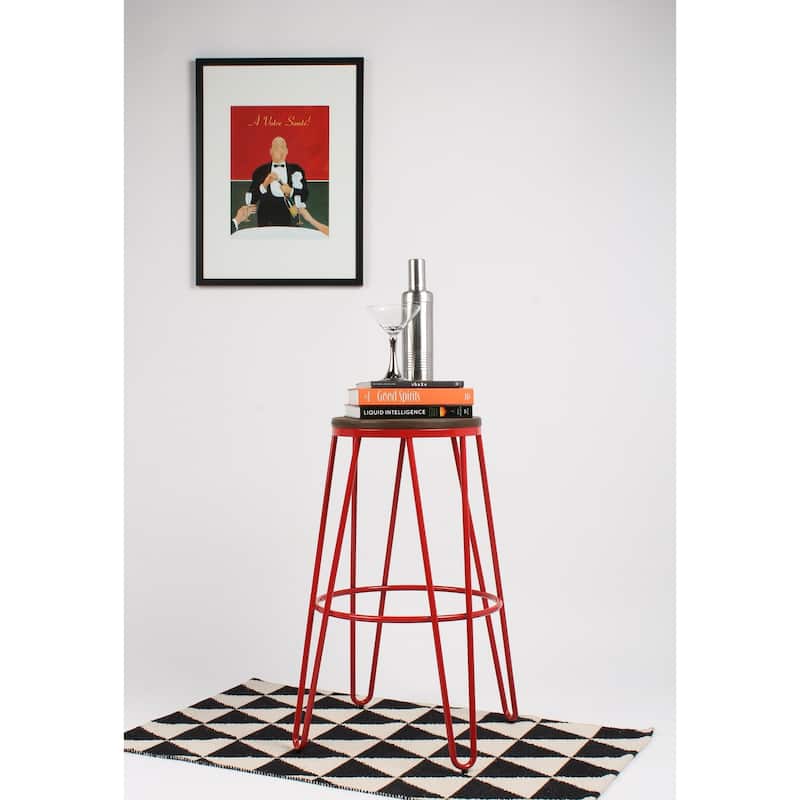 Carbon Loft Hall Wood and Metal Bar Stools (Set of 4)