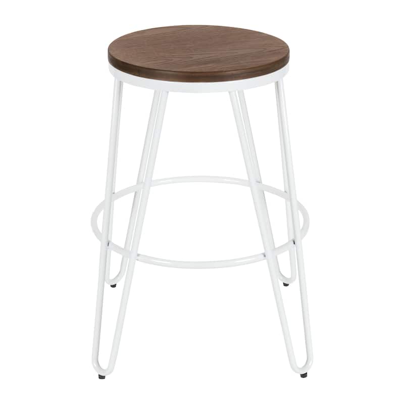 Carbon Loft Hall Wood and Metal Bar Stools (Set of 4)