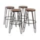 preview thumbnail 34 of 63, Carbon Loft Hall Wood and Metal Bar Stools (Set of 4)
