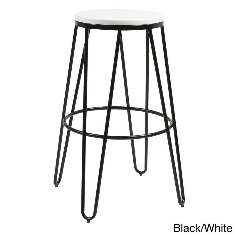 Carbon Loft Hall Wood and Metal Bar Stools (Set of 4)