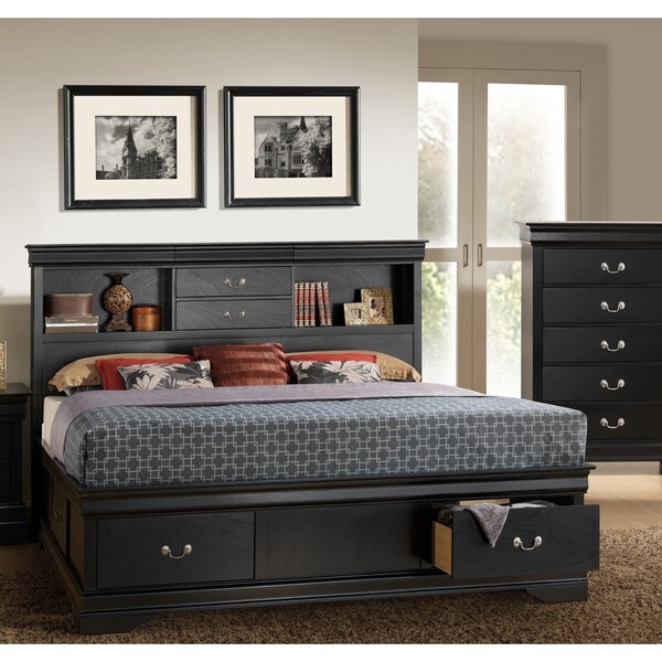 Shop LYKE Home Lawson Black Storage Bed Free Shipping Today