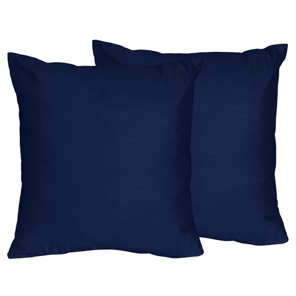 Sweet Jojo Designs Navy Blue Decorative Accent Throw Pillow (Set of 2)
