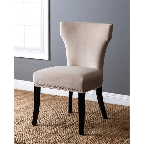 Abbyson Montreal Ivory Velvet Fabric Dining Chair Free Shipping Today
