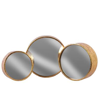 Urban Trends Collection Rose Gold Metal Round Wall Mirrors (Set of Three)