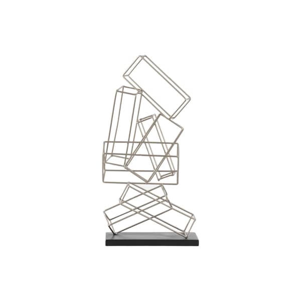 Urban Trends Collection Silver Finish Metal Cascading Rectangular Prisms Sculpture