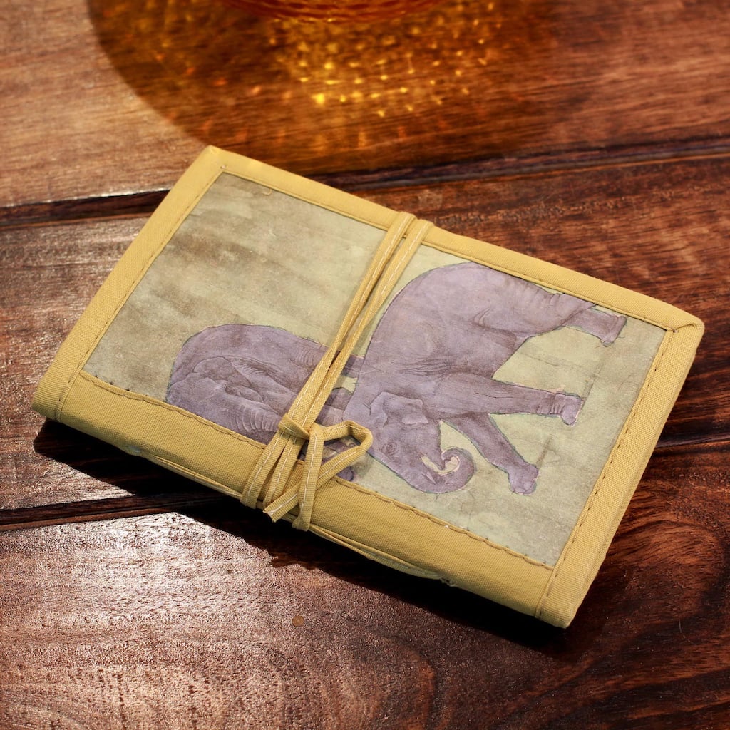 Handmade Paper 'Jungle Elephants' Journal (India)