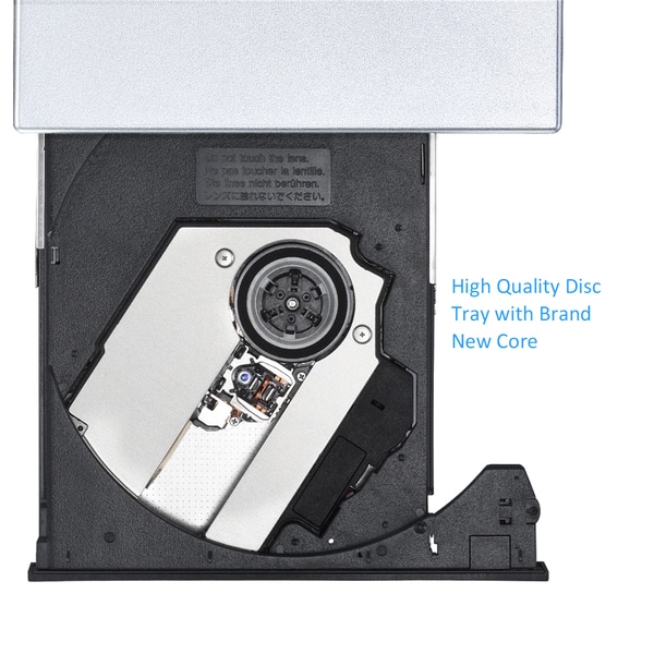 sb external cd-rw burner for windows, mac os laptop computer dvd/cd reader player with two usb