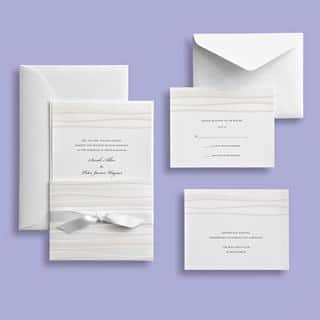 Wedding Invitations Stationery For Less Brides White Waves Embossed Invitation Kit 30 Count