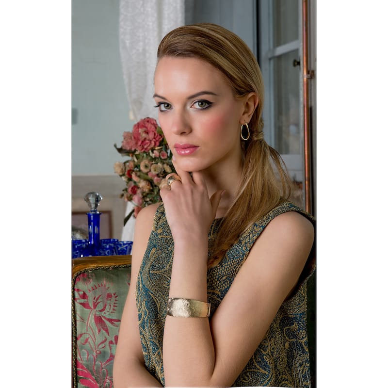 Fremada Italian 14k Gold Diamond-Cut Twist Oval Hoop Earrings (yellow gold or white gold)