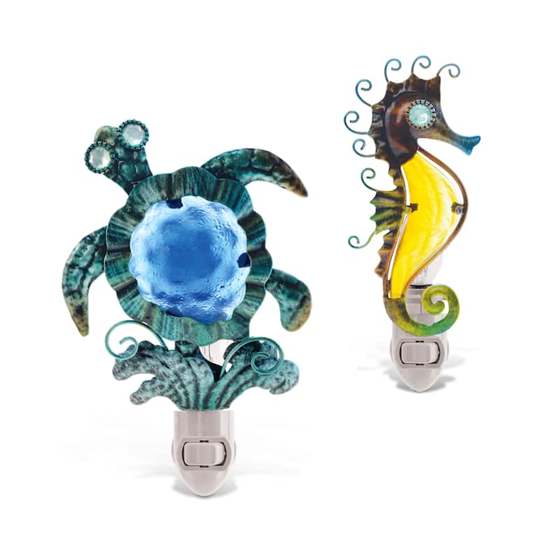 Puzzled Inc. Multicolored Sea Turtle and Seahorse Nightlights