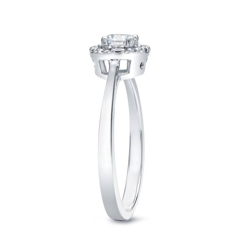Auriya Platinum 1/2 carat TW Round Halo Diamond Engagement Ring