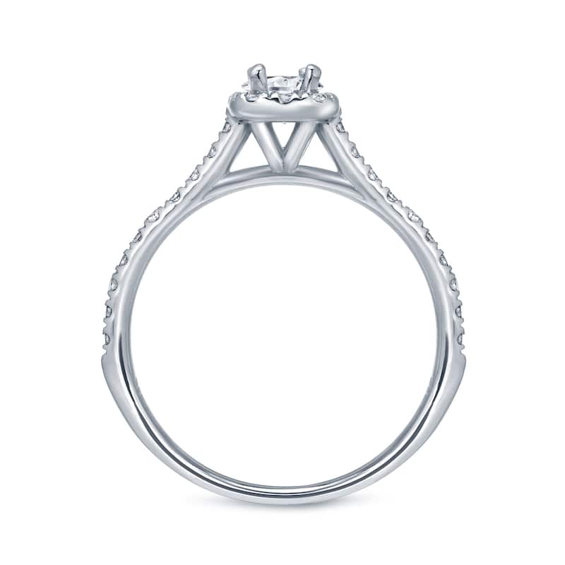 Auriya Platinum 1 carat TW Radiant-cut Halo Diamond Engagement Ring Set