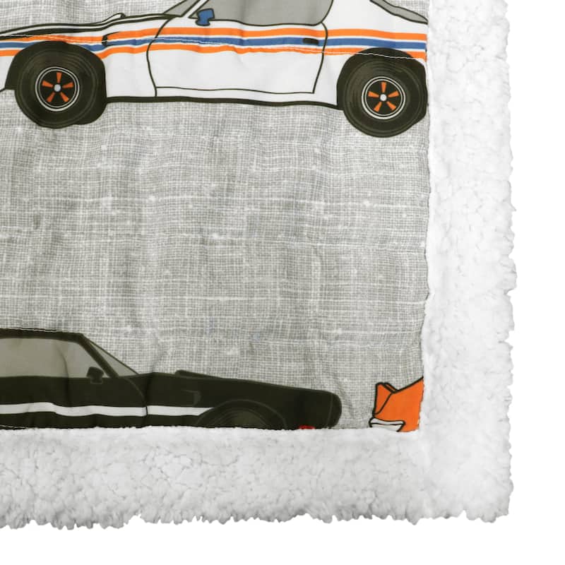 Lush Decor Race Cars Sherpa Throw