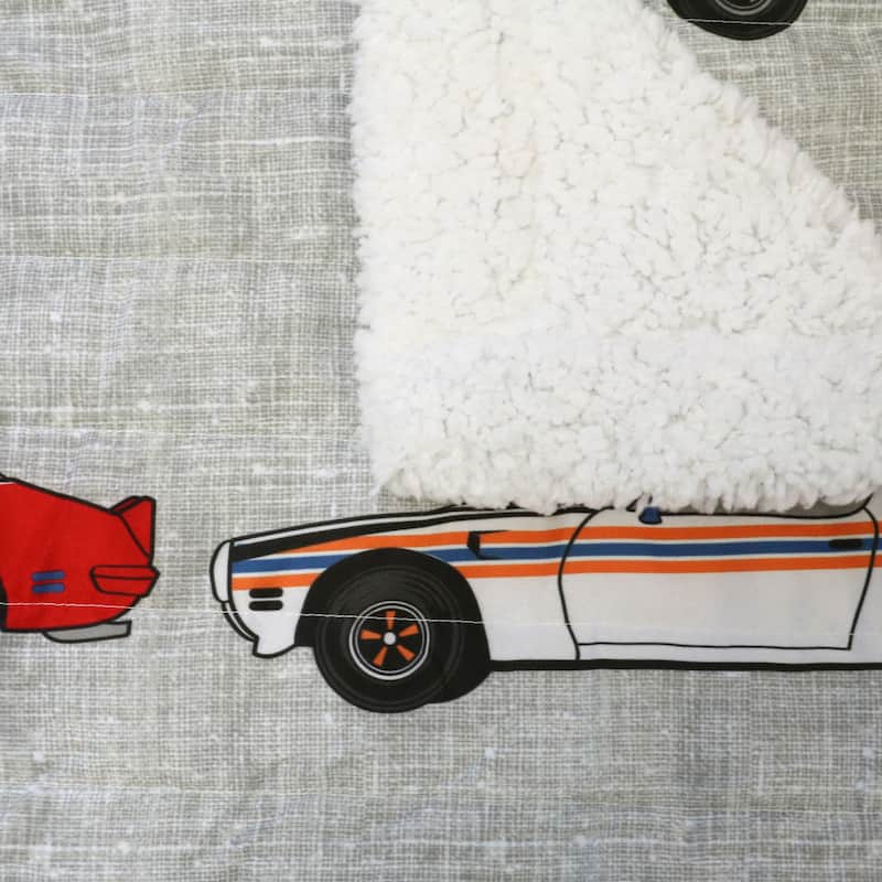 Lush Decor Race Cars Sherpa Throw